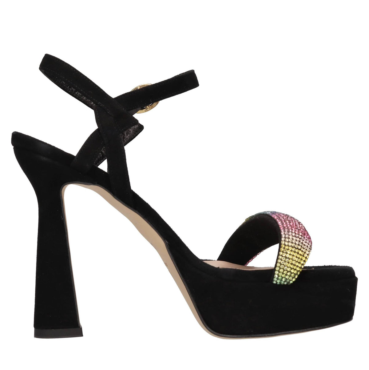 Sandali in camoscio e strass 