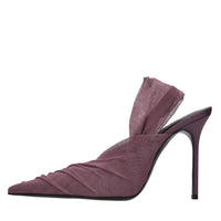 Décolleté slingback in tulle 