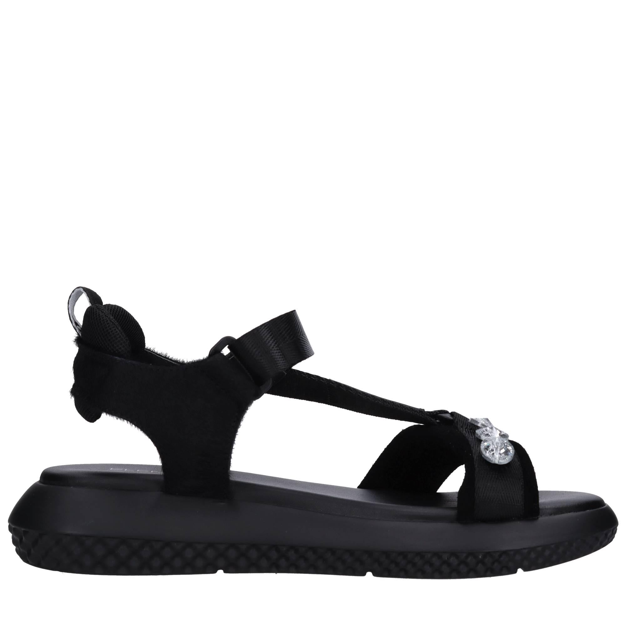 Sandali Suede in pelle, ecopelle e tessuto 