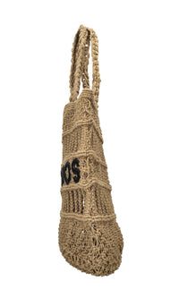 Borsa Mykonos in juta e pelle 