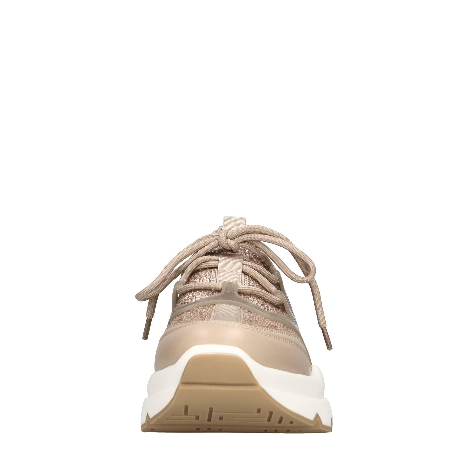Sneakers in pelle e tessuto 