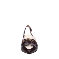 Décolleté slingback in pelle 