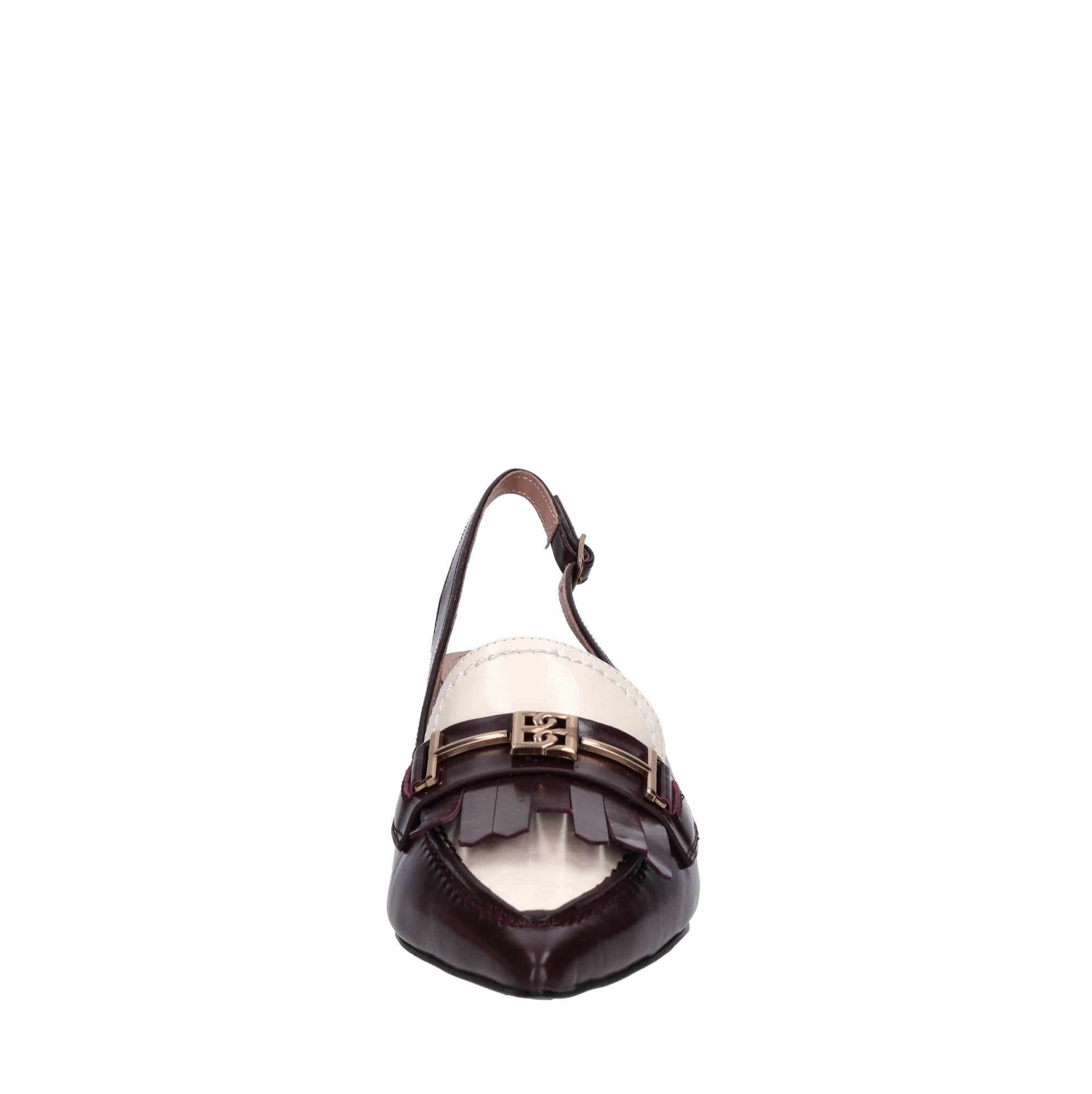 Décolleté slingback in pelle 