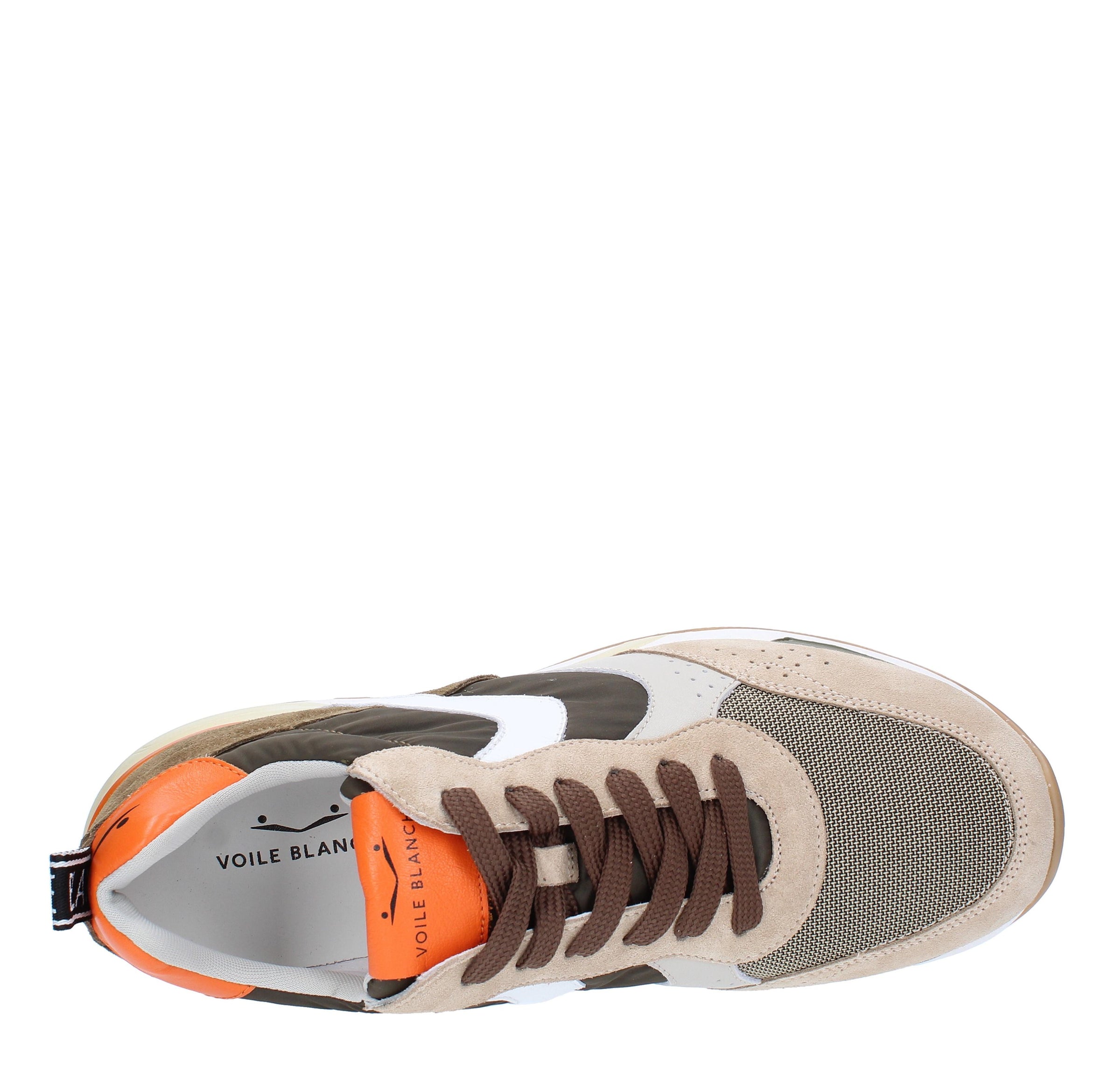 Sneakers in camoscio pelle e tessuto 