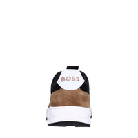 Sneakers in pelle e tessuto 