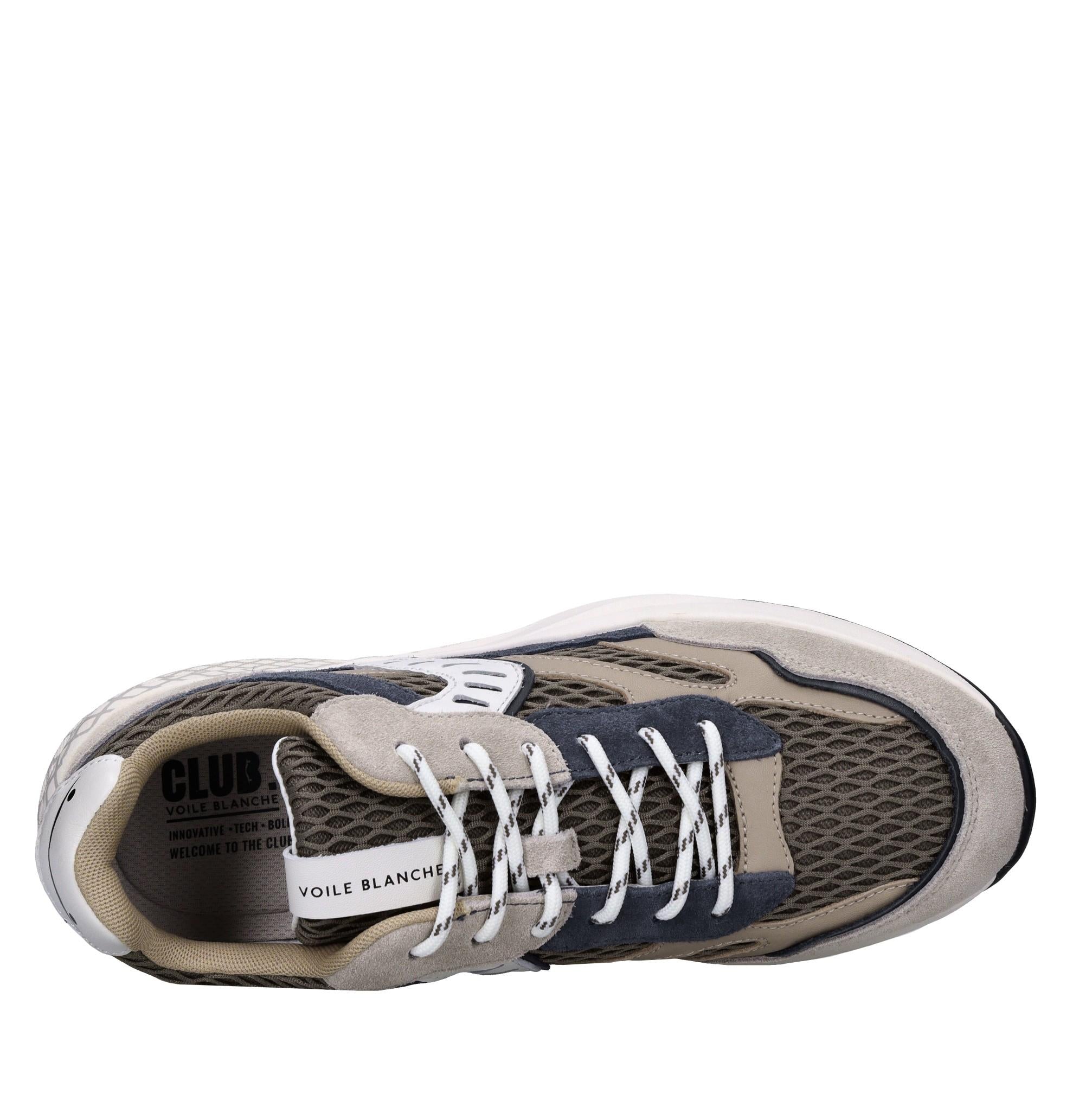 Sneakers in pelle e tessuto 