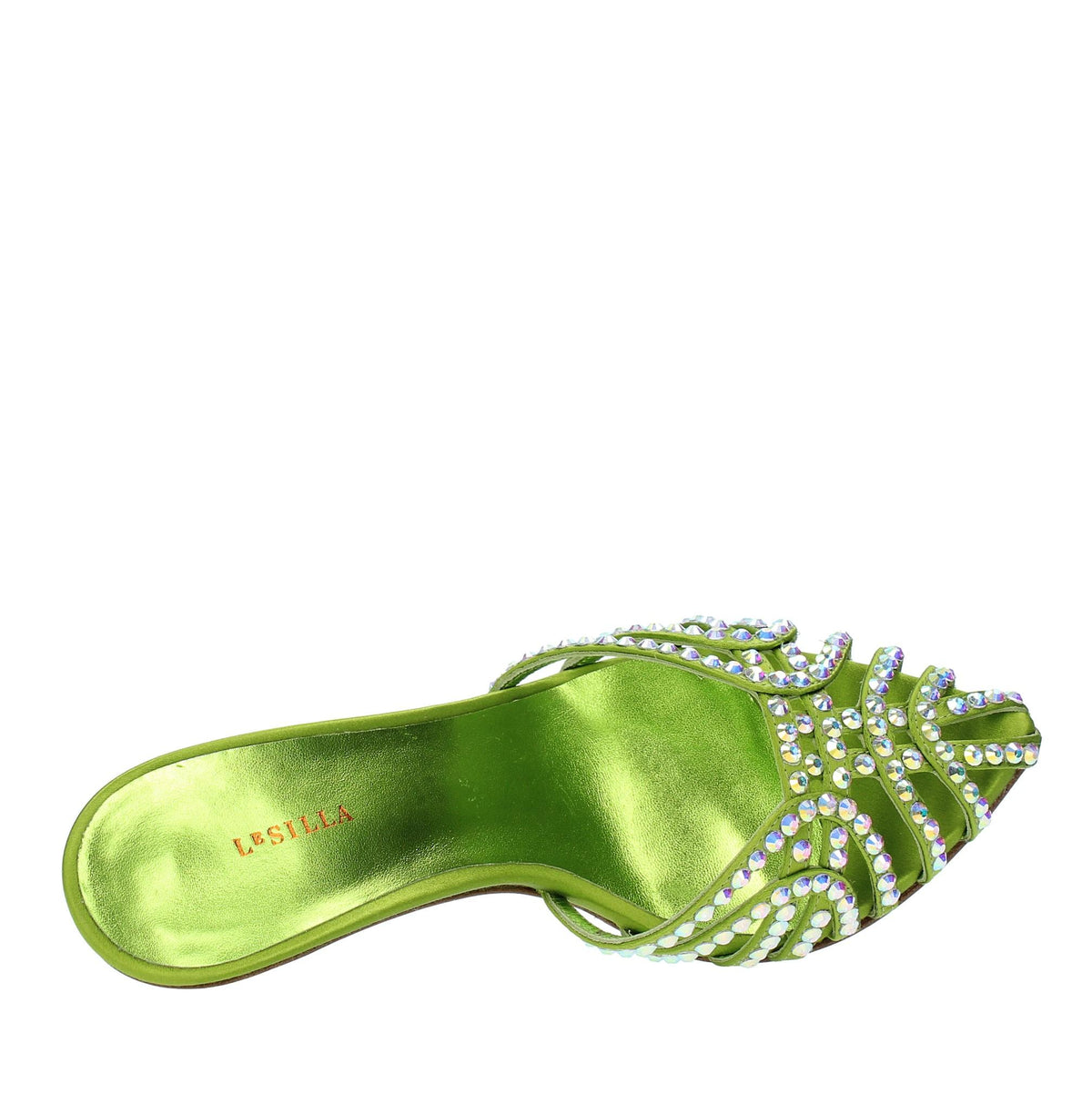 Mules in raso e strass 
