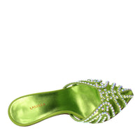 Mules in raso e strass 