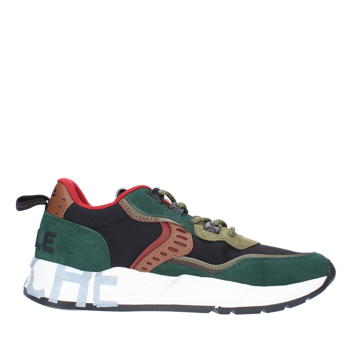 Sneakers in camoscio pelle e tessuto 