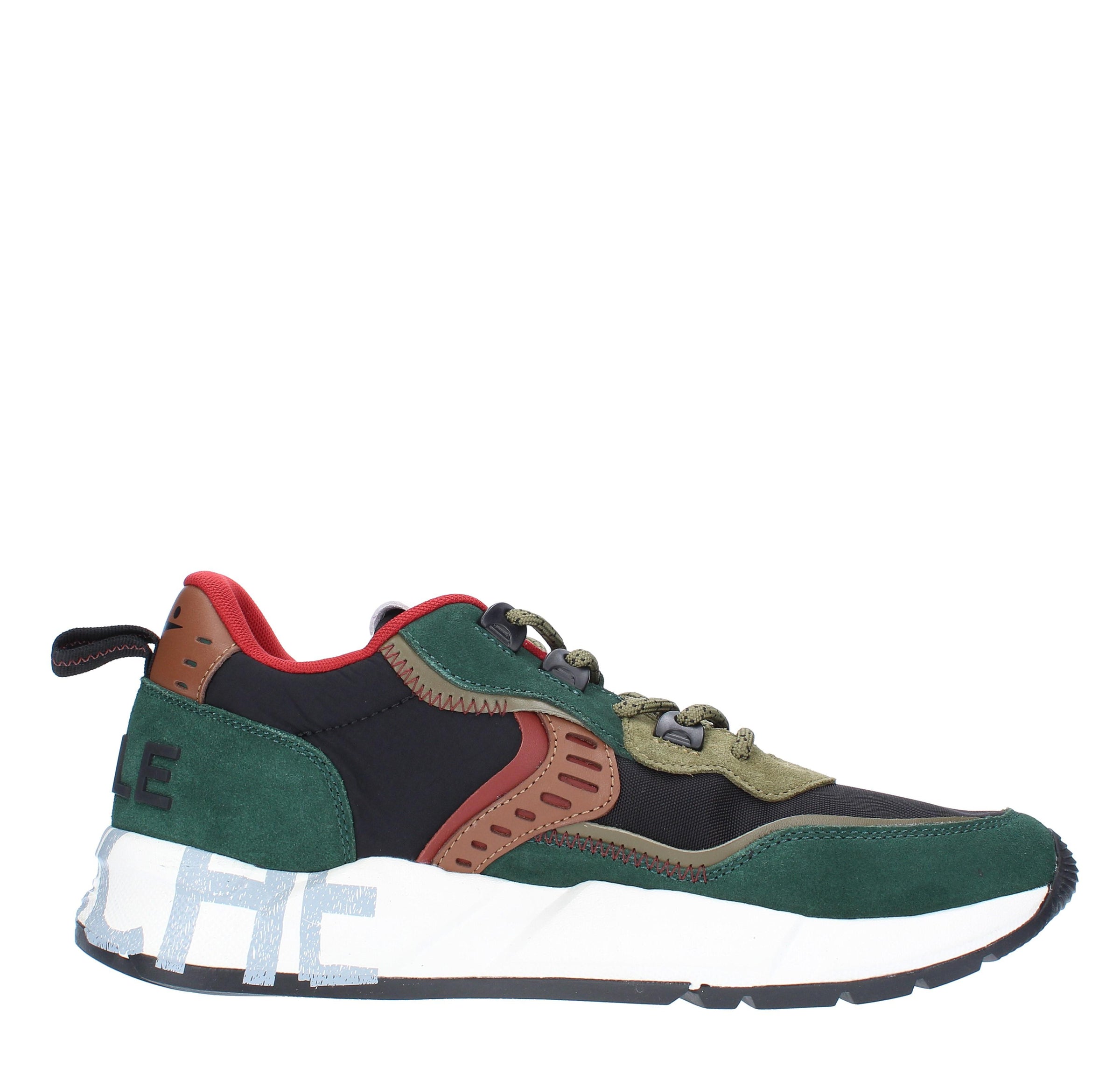 Sneakers in camoscio pelle e tessuto 