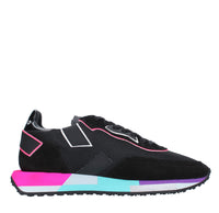 Sneakers in camoscio,tessuto e pelle 