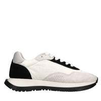 Sneakers in pelle e tessuto 