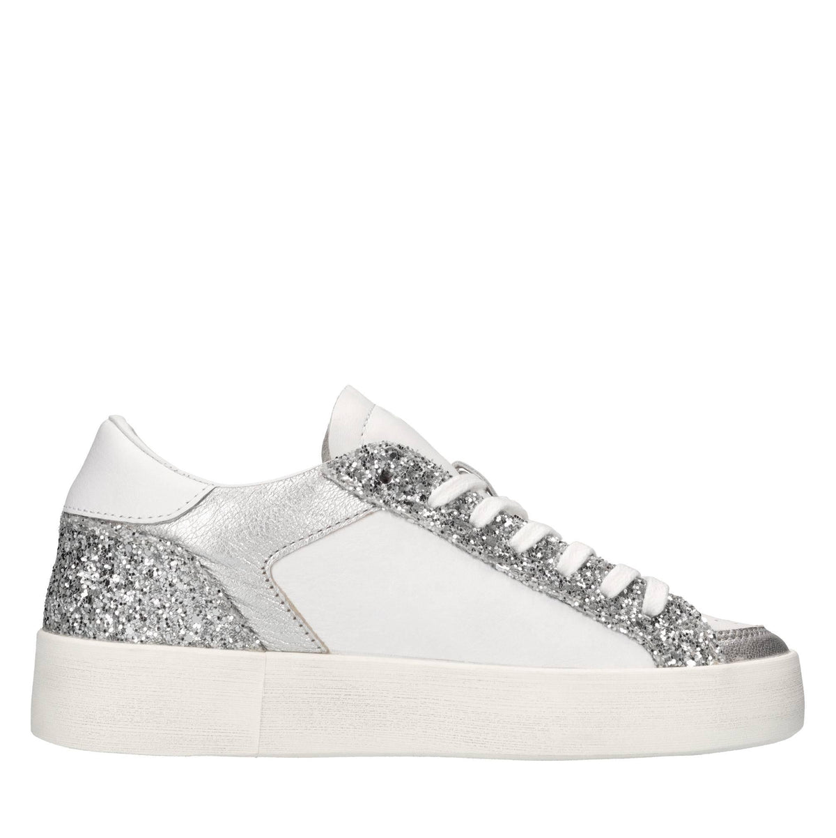 Sneakers in pelle e glitter 