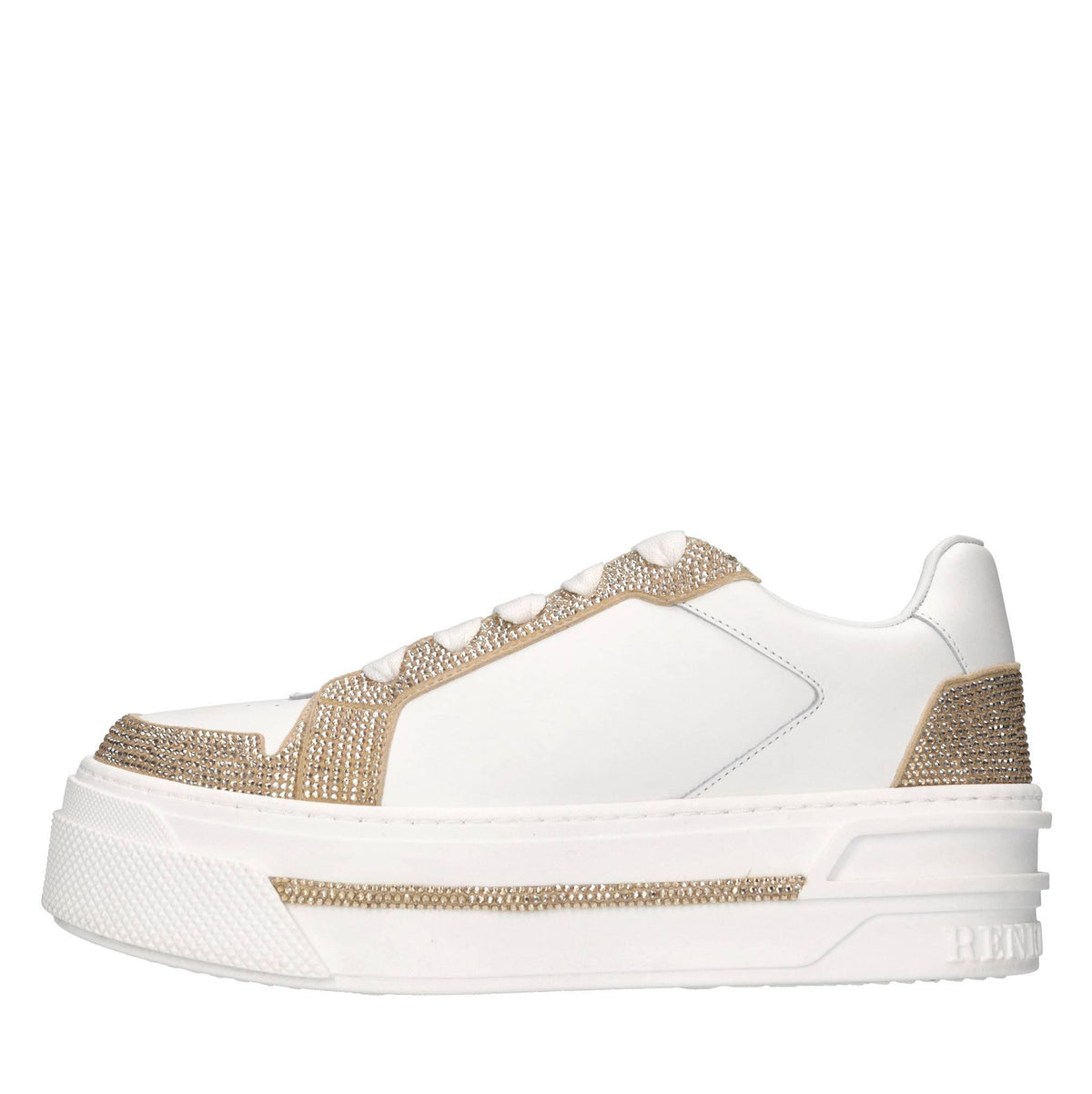 Sneakers in pelle e strass 