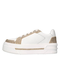 Sneakers in pelle e strass 