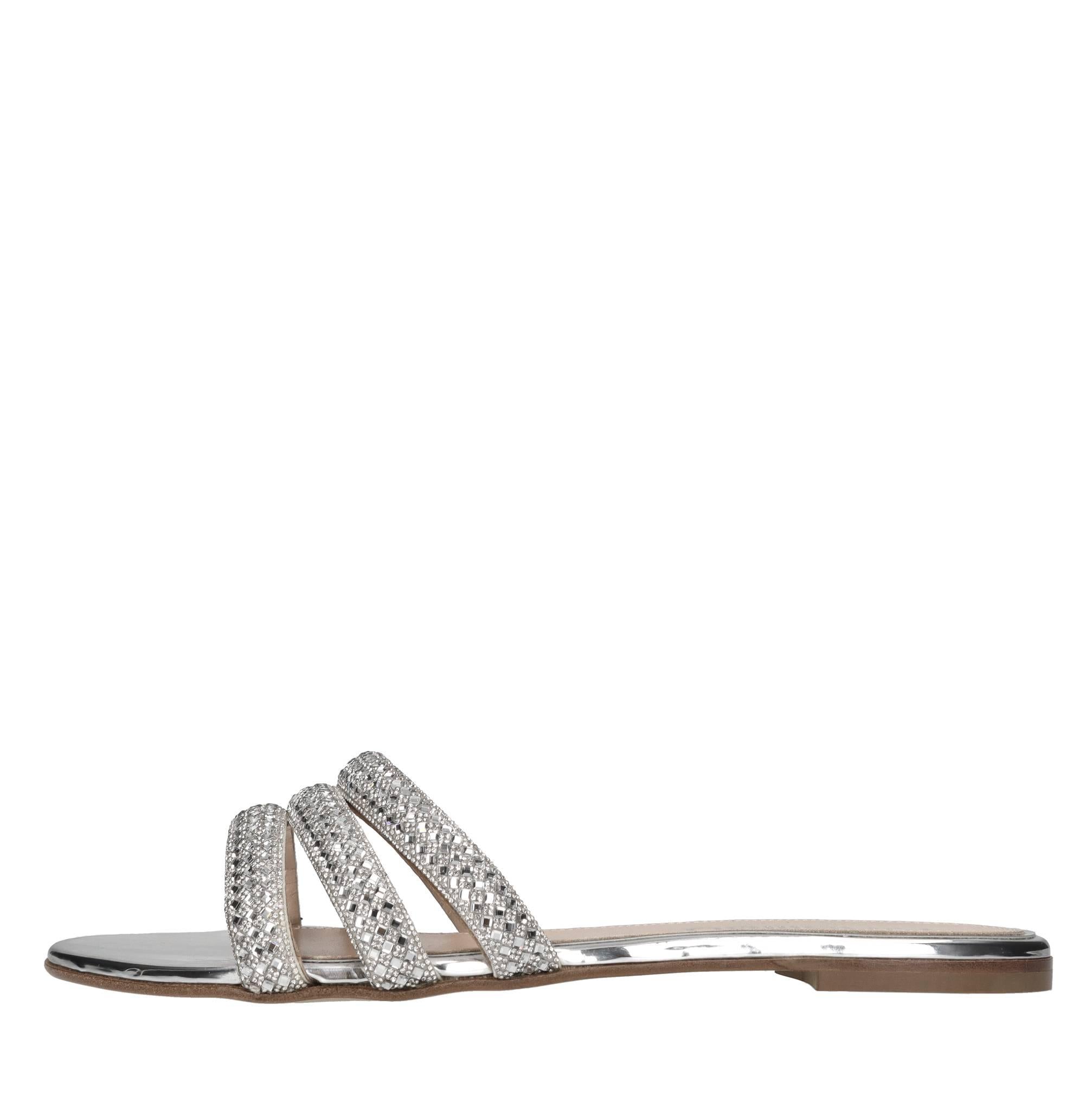 Mules in pelle e strass 