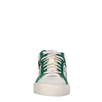 Sneakers in pelle e tessuto 