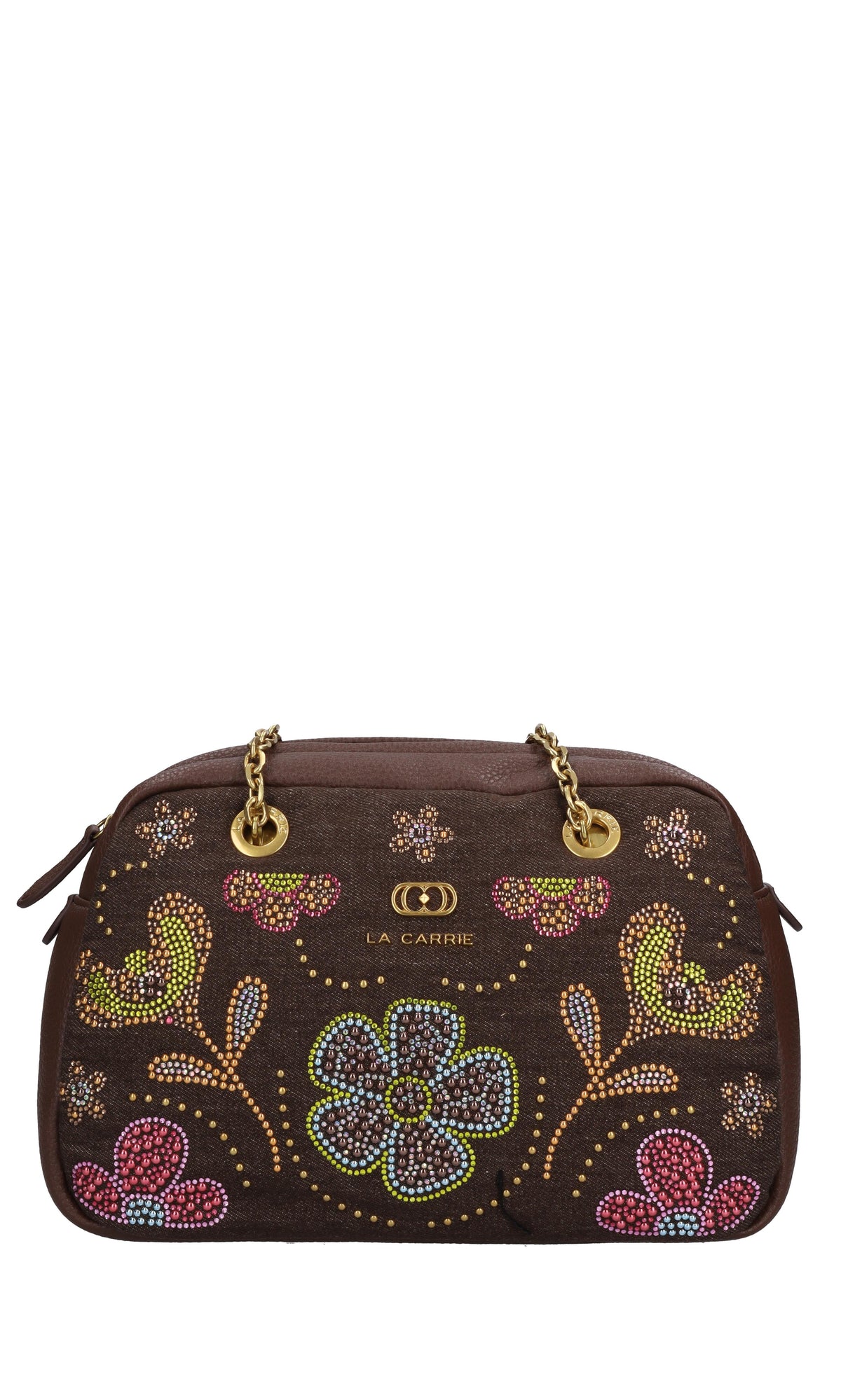 Borsa ROSES in tessuto ed ecopelle 