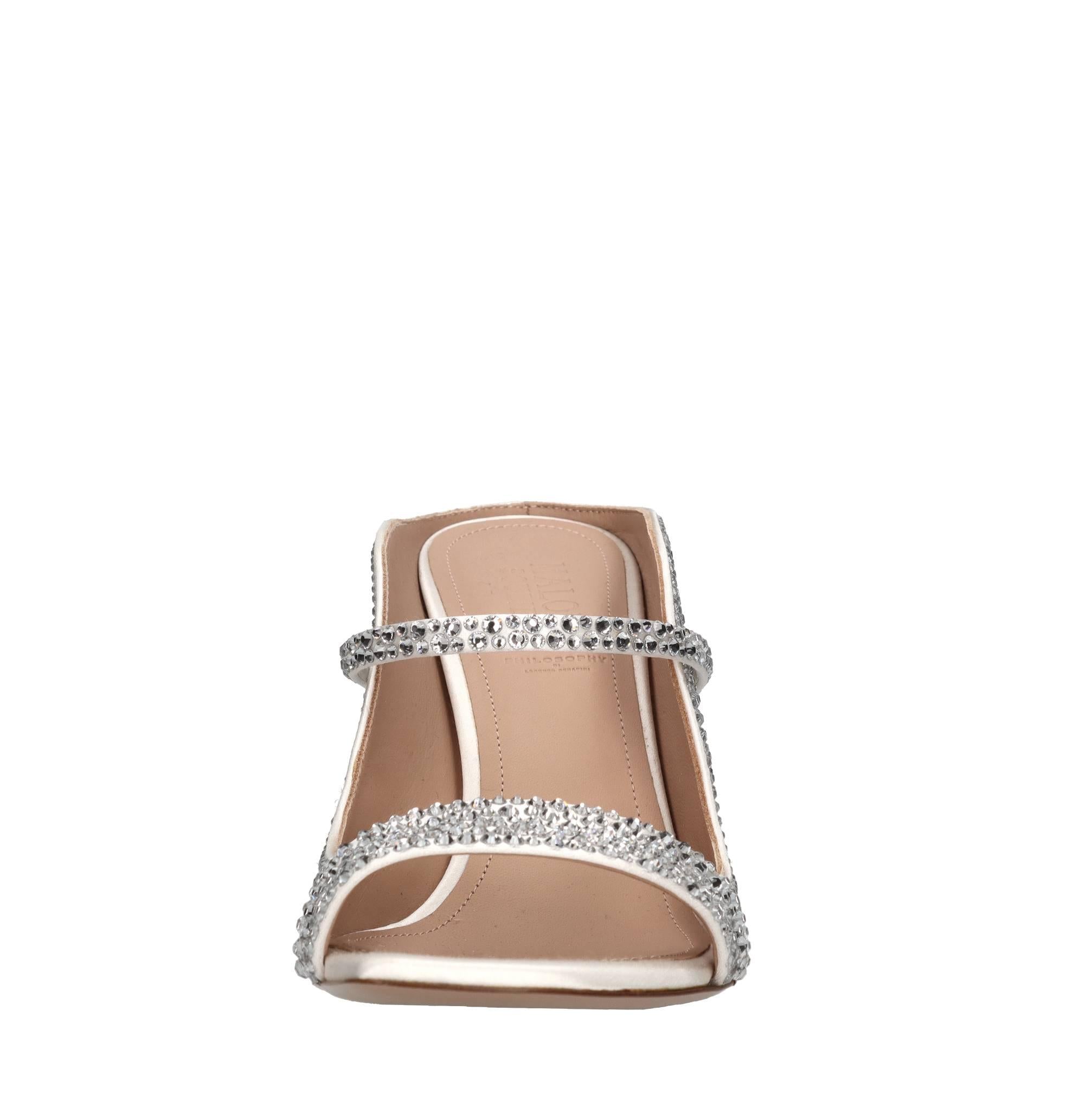 Mules modello Carlotta in raso e strass 