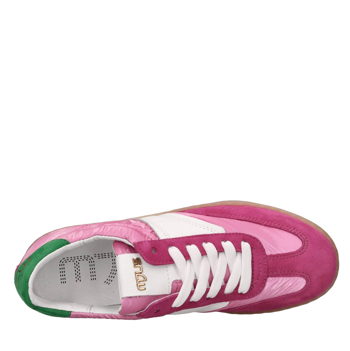 Sneakers in pelle e tessuto 