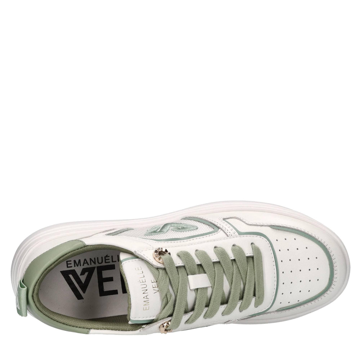 Sneakers in pelle e tessuto 