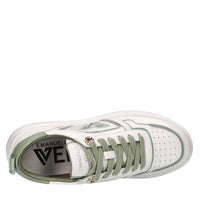 Sneakers in pelle e tessuto 