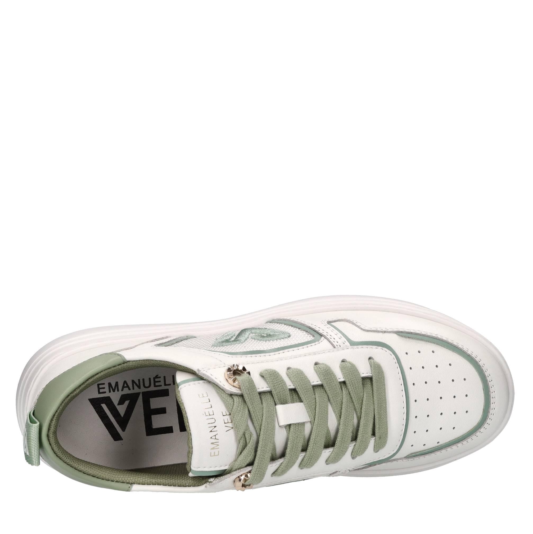Sneakers in pelle e tessuto 