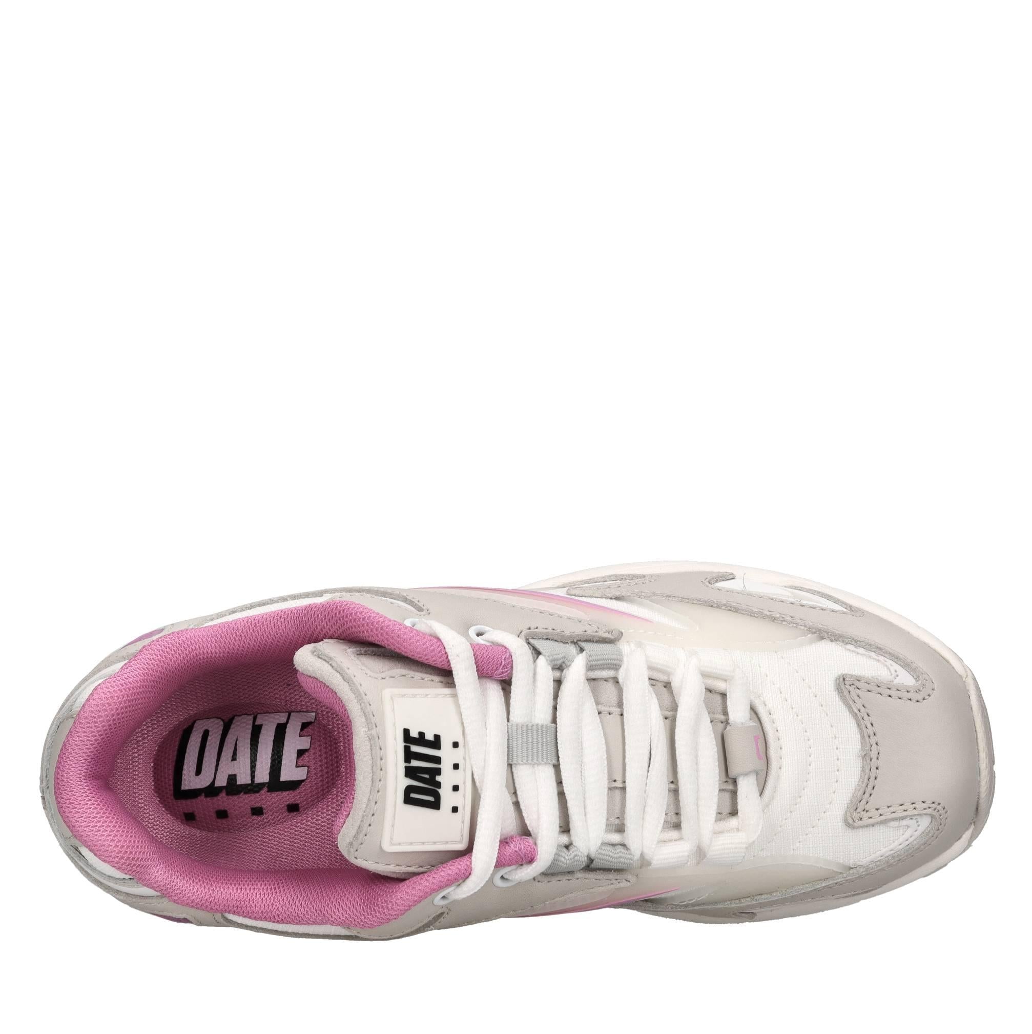 Sneakers in pelle e tessuto 