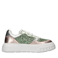 Sneakers Off road in pelle e glitter 