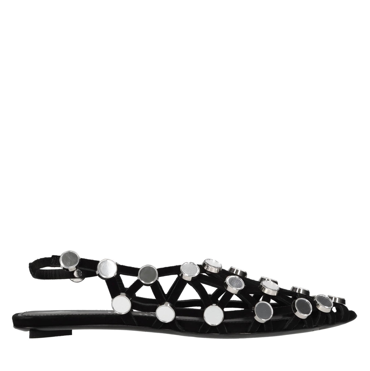 Ballerine slingback Grid in camoscio con applicazione di specchietti 