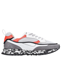 Sneakers in pelle e tessuto 