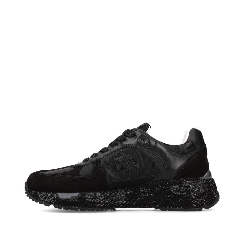 Sneakers in camoscio tessuto ed ecopelle 