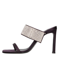 Mules in raso e strass 
