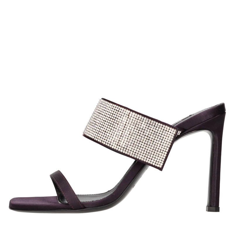 Mules in raso e strass 
