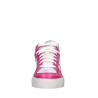 Sneakers in pelle e tessuto 