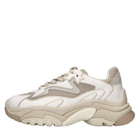 Sneakers in pelle e tessuto 