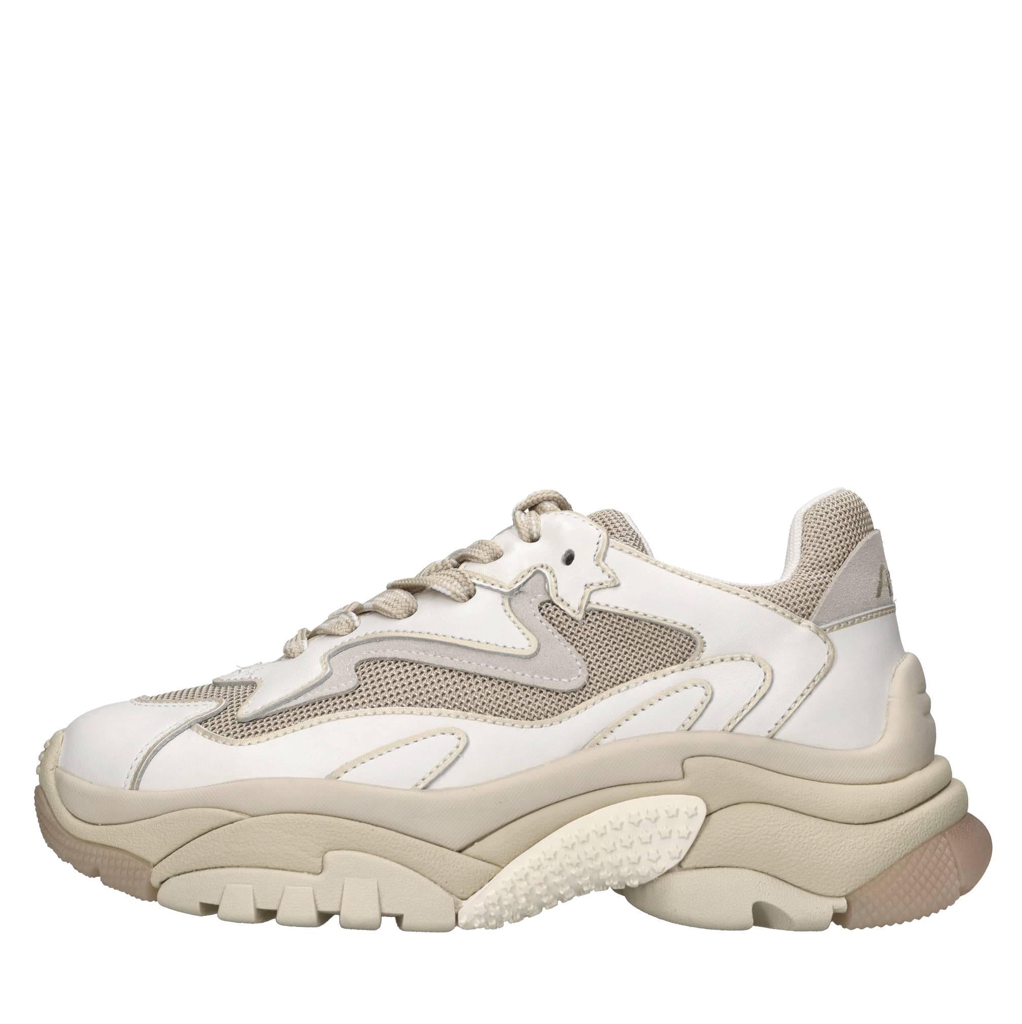 Sneakers in pelle e tessuto 