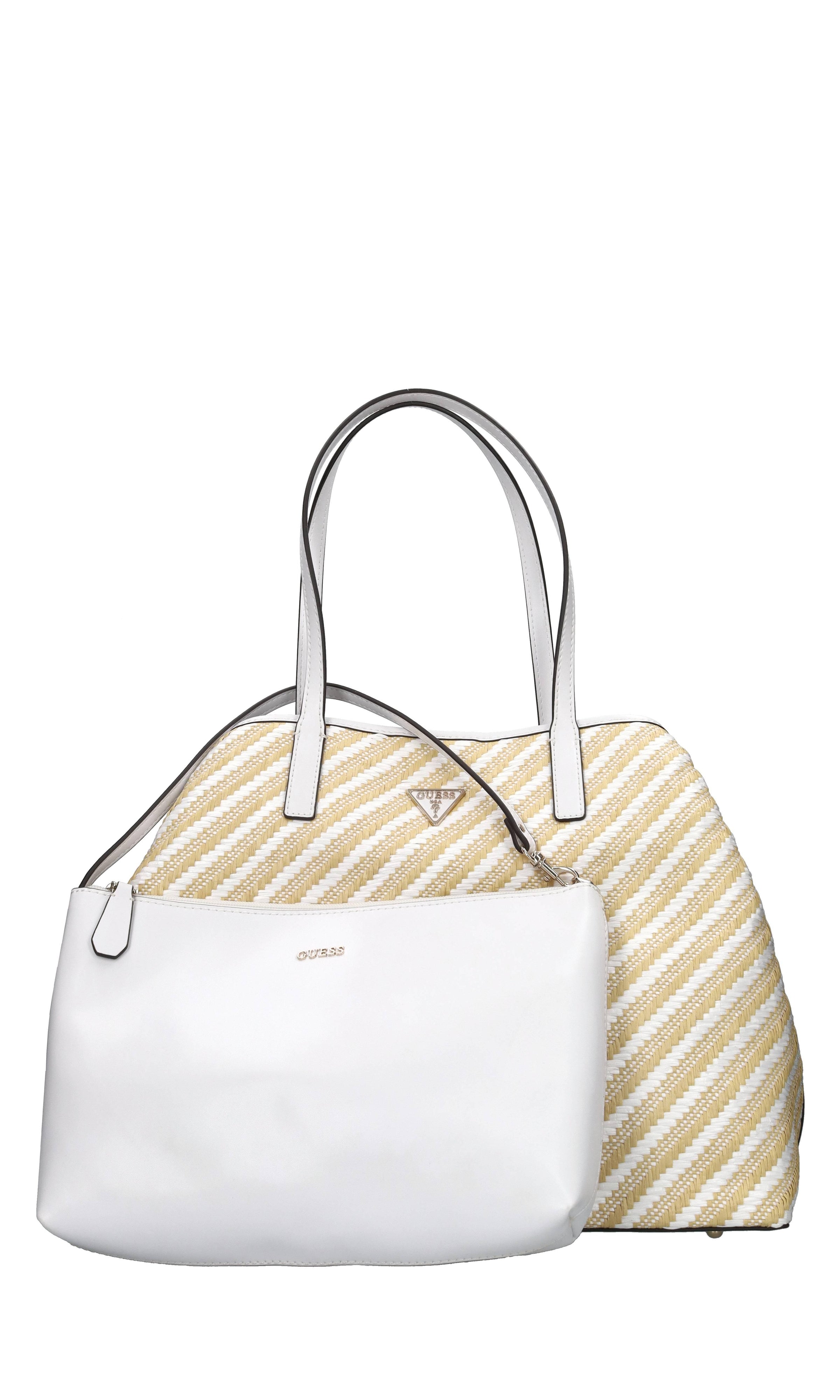 Borsa in rafia tessuto ed ecopelle 