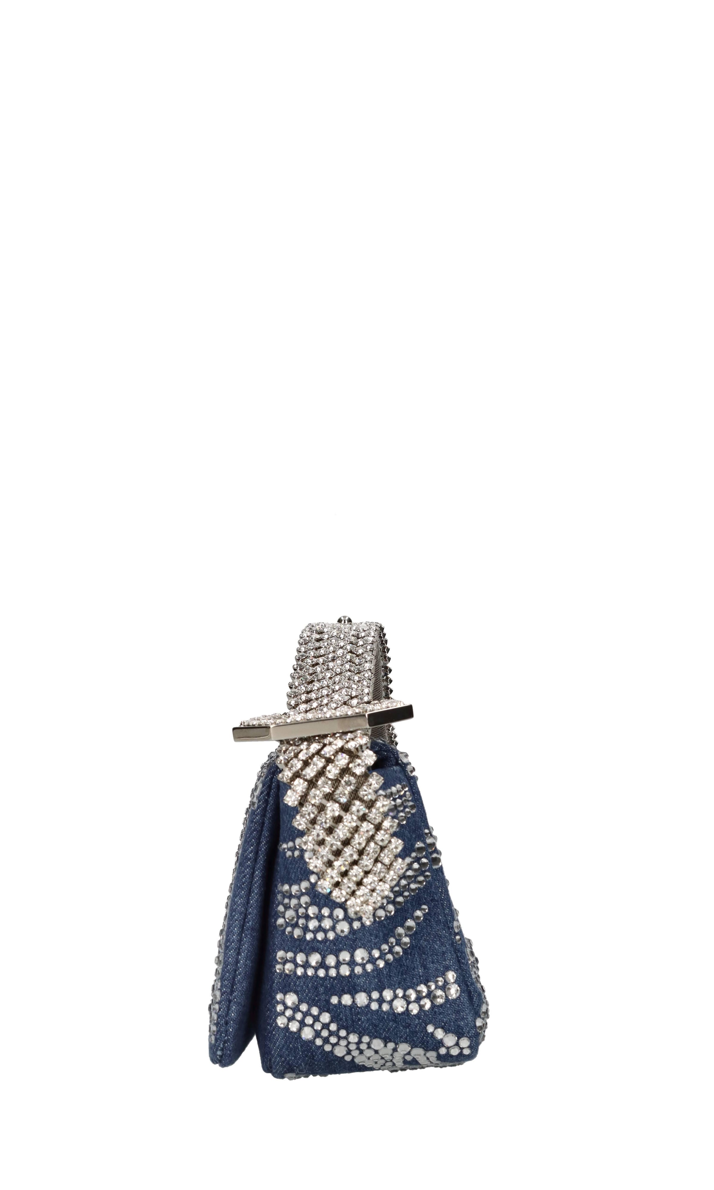 Borsa in tessuto e strass 