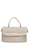 LA CARRIE MALIBU faux leather and raffia bag