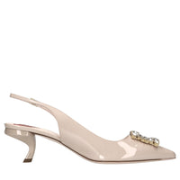 Décolleté slingback in vernice 