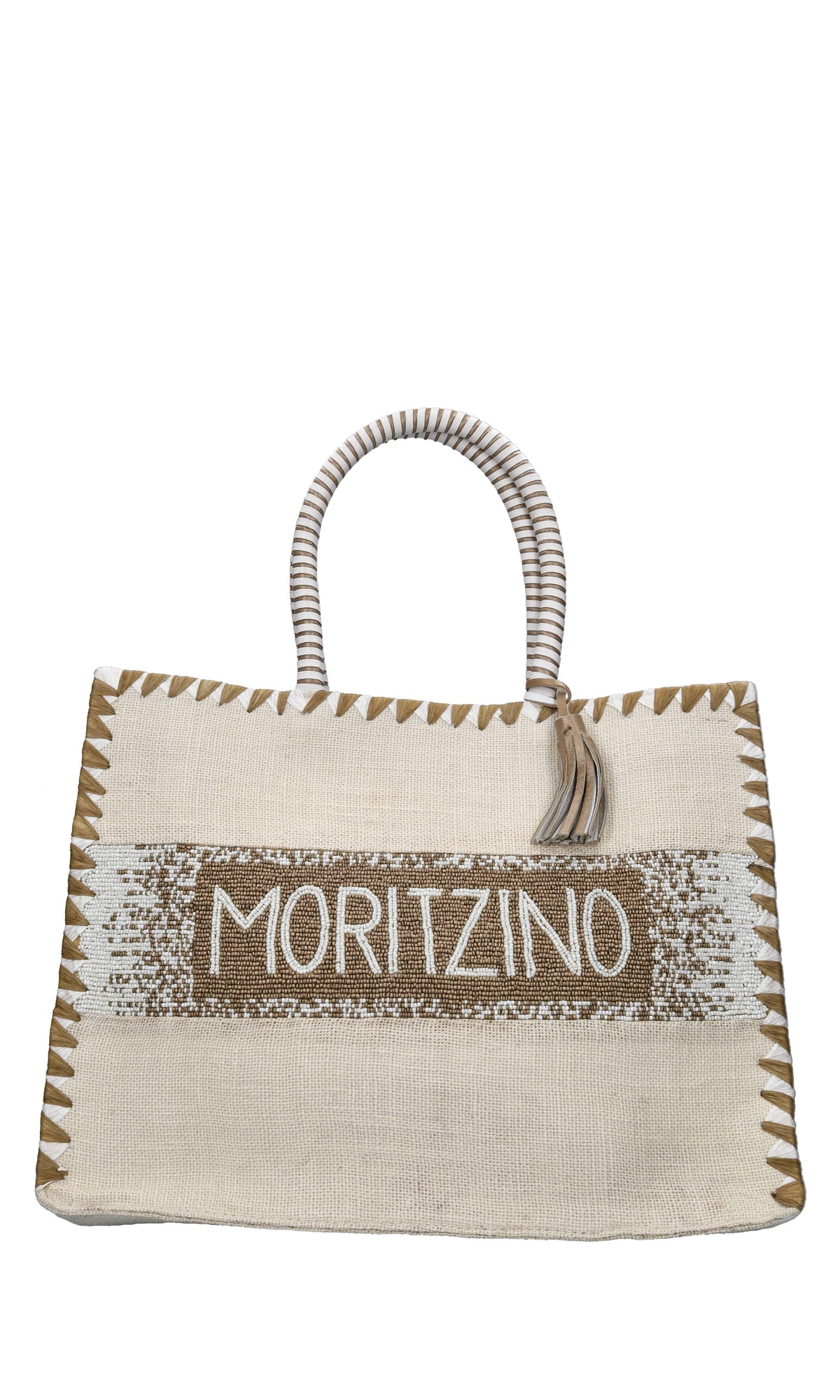 Borsa Moritzino in juta ,perline e pelle 