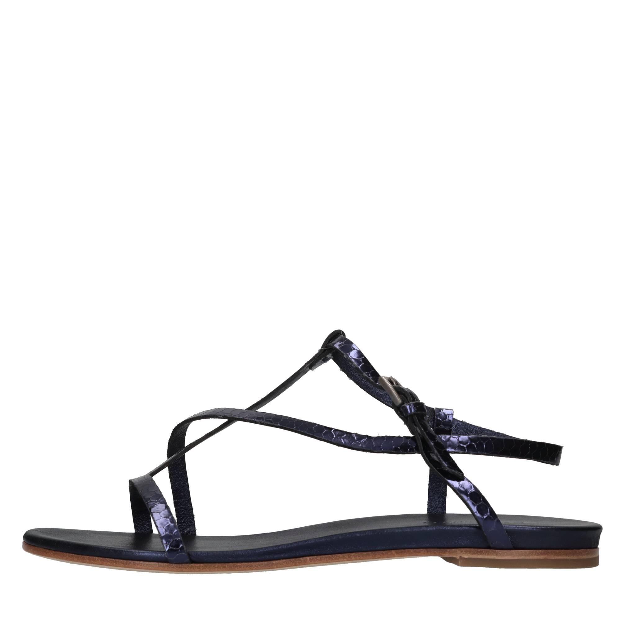 Sandali flat in pelle 