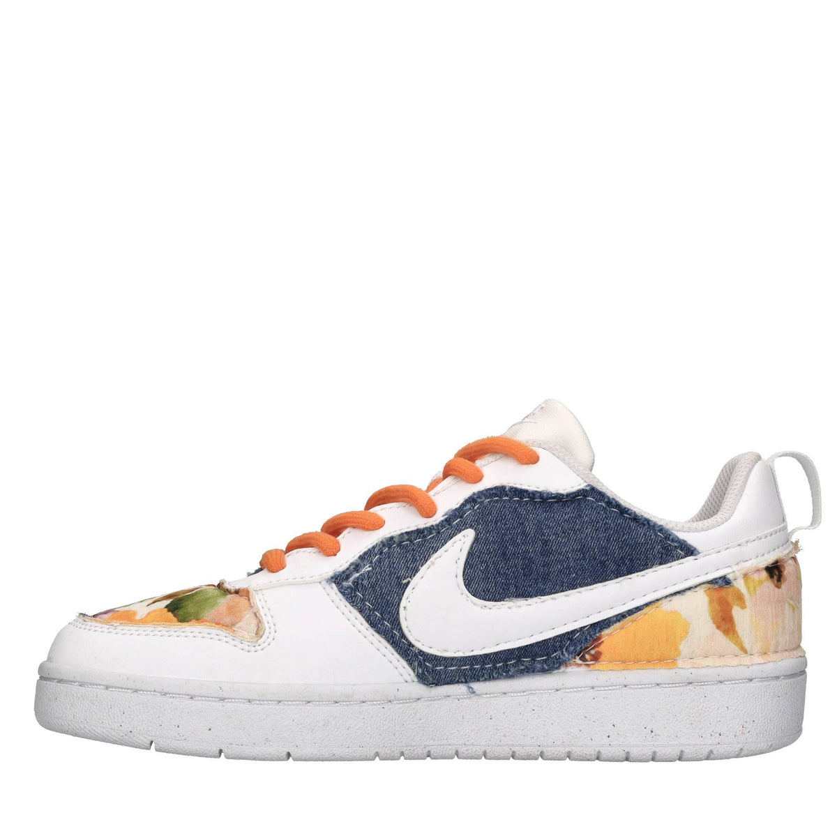 Sneakers in pelle e tessuto 