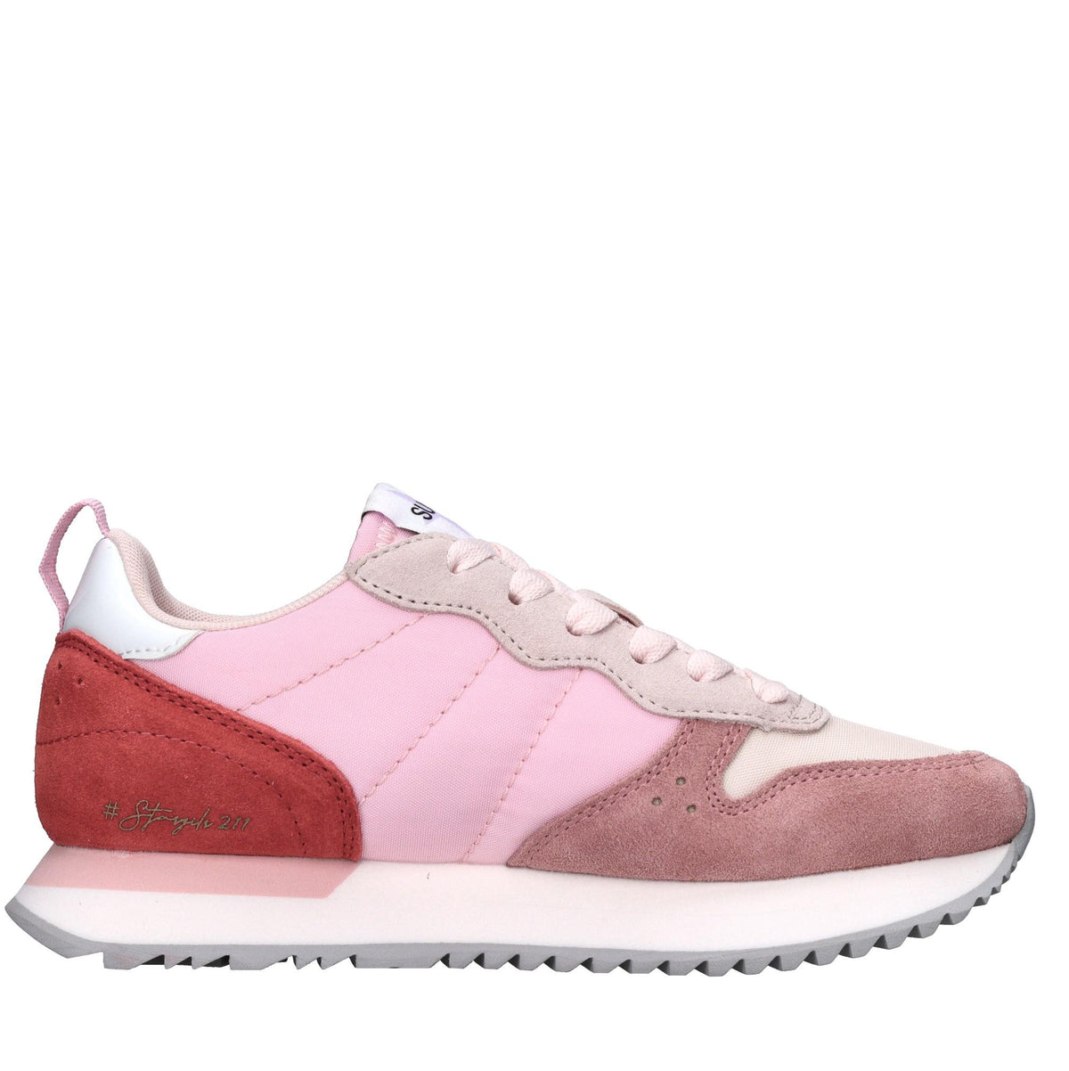 Sneakers in pelle e tessuto 