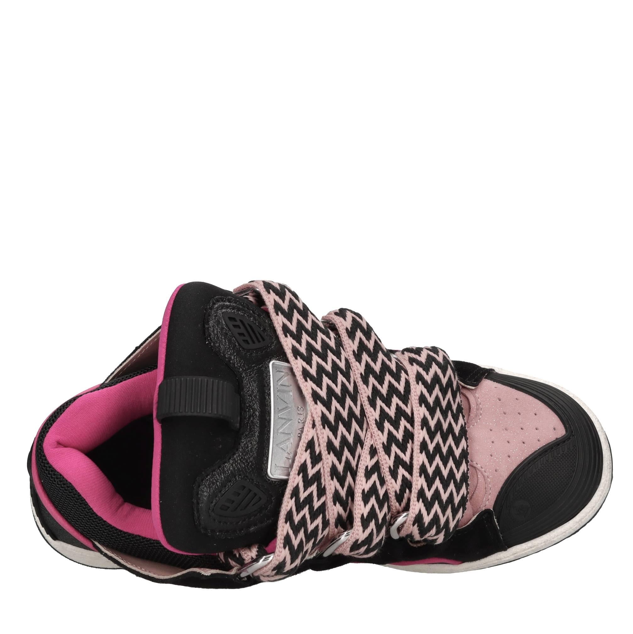 Sneakers in camoscio e tessuto 