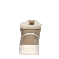 Sneakers alte in camoscio e tessuto 