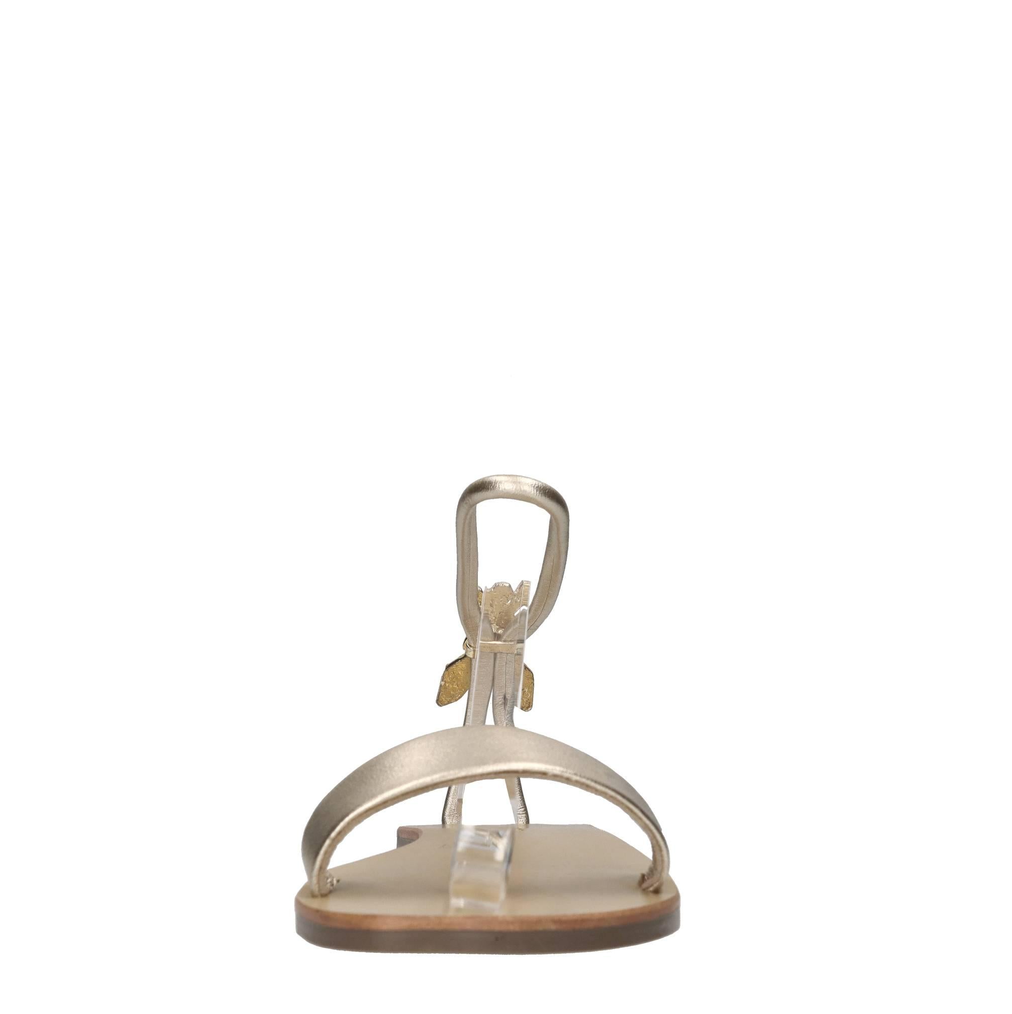Sandali flat in pelle 