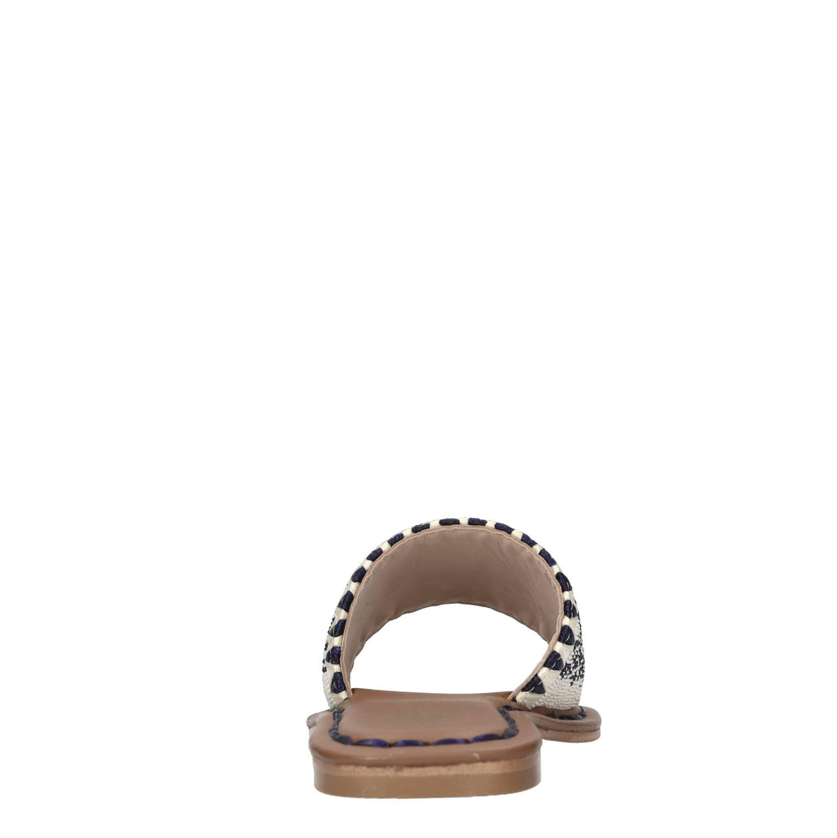 Mules in pelle,perline e rafia 