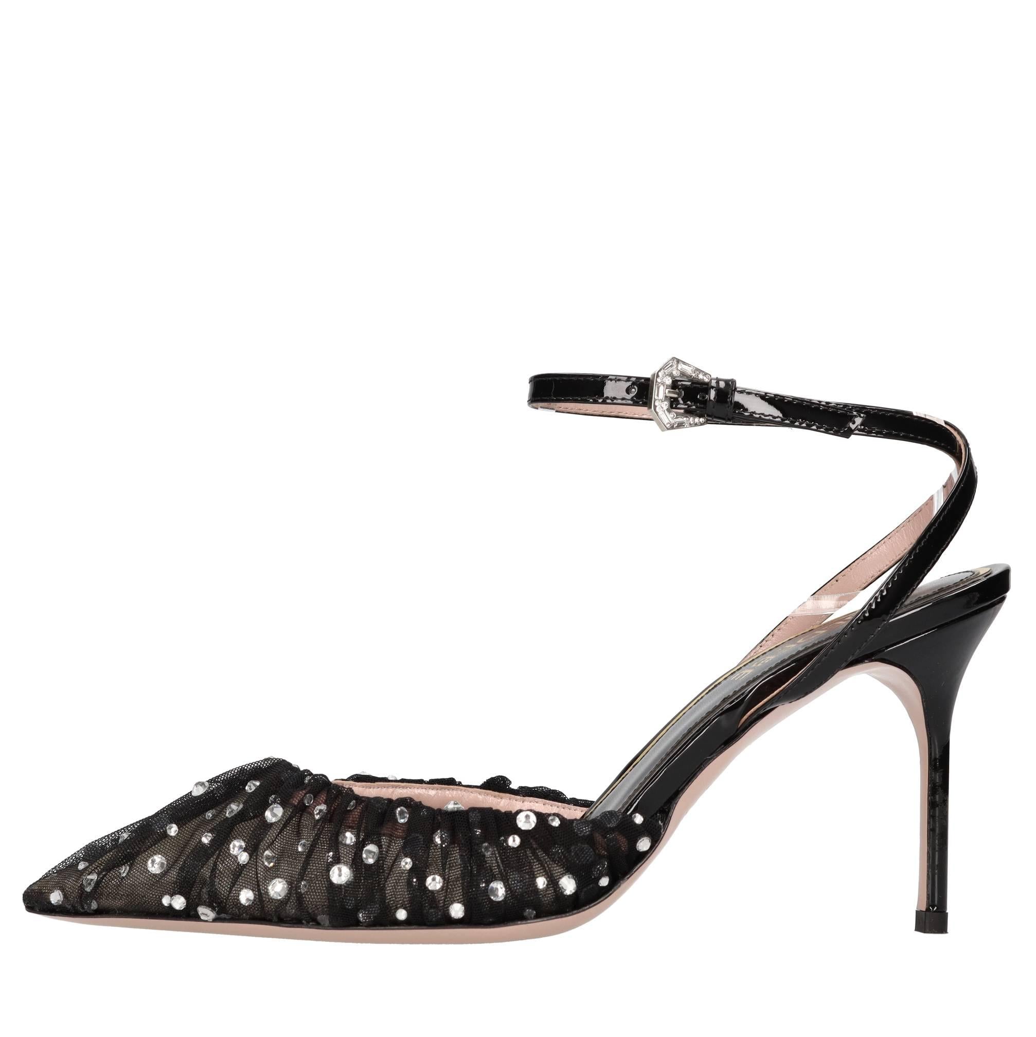 Décolleté slingback Petal in tessuto e pelle 